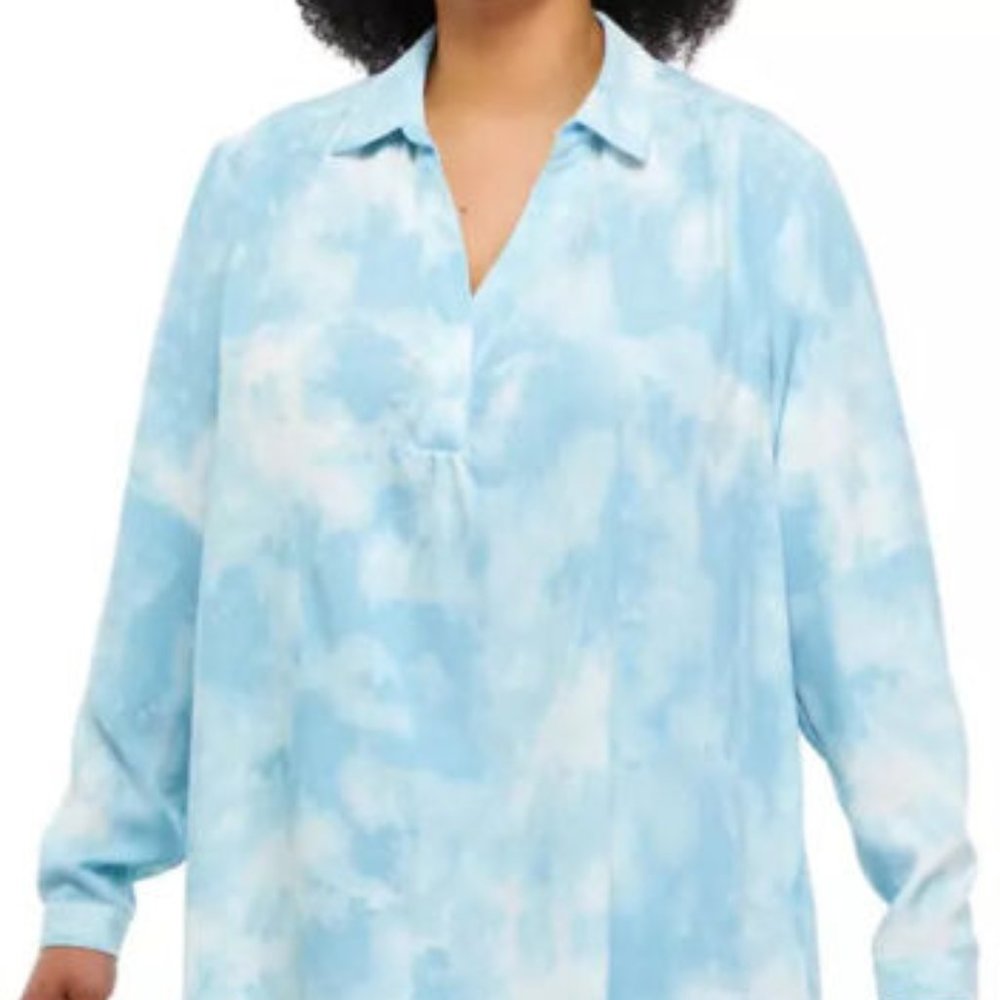 Wonderly Plus Size Long Sleeve Popover Tunic Top 4X